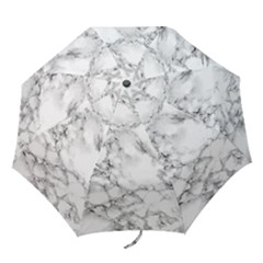 White Marble Texture Floor Background With Black Veins Texture Greek Marble Print Luxuous Real Marble Folding Umbrellas by genx