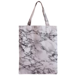 White Marble Texture Floor Background With Black Veins Texture Greek Marble Print Luxuous Real Marble Zipper Classic Tote Bag by genx