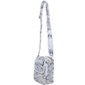 White Marble texture floor background with black veins texture greek marble print luxuous real marble Shoulder Strap Belt Bag View2