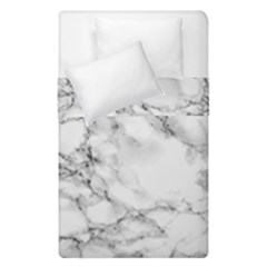 White Marble Texture Floor Background With Black Veins Texture Greek Marble Print Luxuous Real Marble Duvet Cover Double Side (single Size) by genx