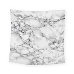 White Marble Texture Floor Background With Black Veins Texture Greek Marble Print Luxuous Real Marble Square Tapestry (small) by genx