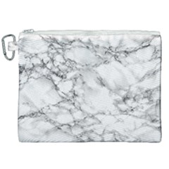 White Marble Texture Floor Background With Black Veins Texture Greek Marble Print Luxuous Real Marble Canvas Cosmetic Bag (xxl) by genx