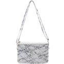 White Marble texture floor background with black veins texture greek marble print luxuous real marble Double Gusset Crossbody Bag View2