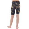 Black Marble texture with gold veins floor background print luxuous real marble Kids  Mid Length Swim Shorts View2