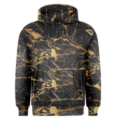 Black Marble Texture With Gold Veins Floor Background Print Luxuous Real Marble Men s Pullover Hoodie by genx