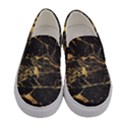 Black Marble texture with gold veins floor background print luxuous real marble Women s Canvas Slip Ons View1