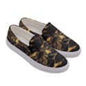 Black Marble texture with gold veins floor background print luxuous real marble Women s Canvas Slip Ons View3