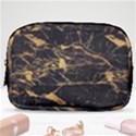 Black Marble texture with gold veins floor background print luxuous real marble Make Up Pouch (Small) View1