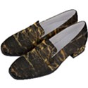 Black Marble texture with gold veins floor background print luxuous real marble Women s Chunky Heel Loafers View2