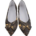 Black Marble texture with gold veins floor background print luxuous real marble Women s Bow Heels View1