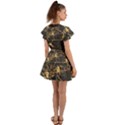 Black Marble texture with gold veins floor background print luxuous real marble Flutter Sleeve Wrap Dress View2