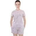 Pink Marble texture floor background with light pink veins greek marble print luxuous real marble. Women s Tee and Shorts Set View1