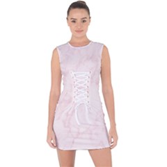 Pink Marble Texture Floor Background With Light Pink Veins Greek Marble Print Luxuous Real Marble  Lace Up Front Bodycon Dress by genx