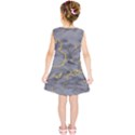 Marble neon retro light gray with gold yellow veins texture floor background retro neon 80s style neon colors print luxuous real marble Kids  Tunic Dress View2