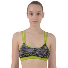 Marble Light Gray With Green Lime Veins Texture Floor Background Retro Neon 80s Style Neon Colors Print Luxuous Real Marble Line Them Up Sports Bra by genx