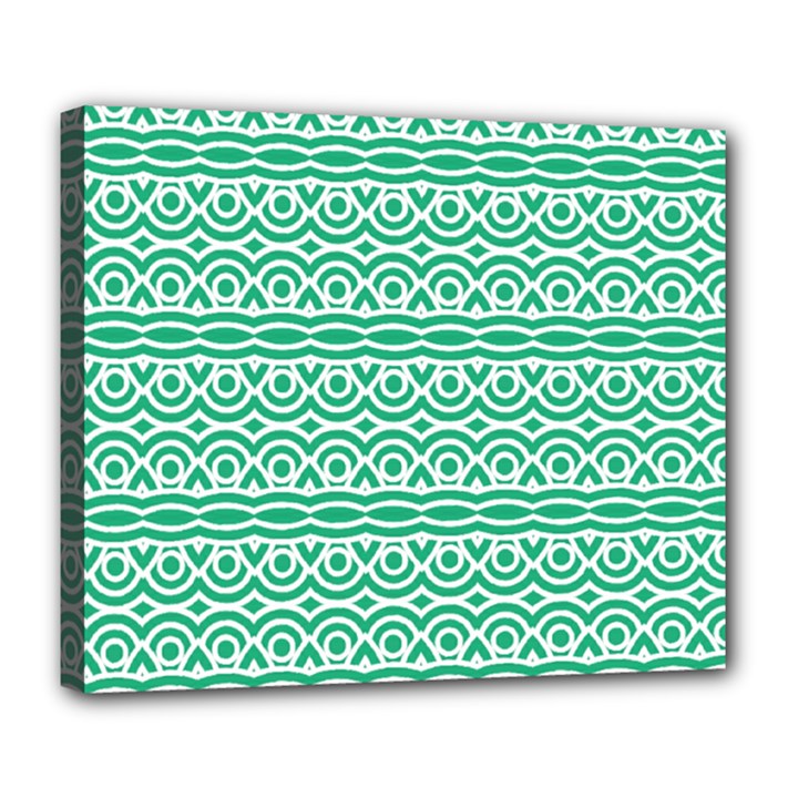 Pattern Green Deluxe Canvas 24  x 20  (Stretched)