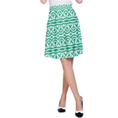 Pattern Green A-line Skirt by Mariart