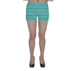 Pattern Green Skinny Shorts by Mariart