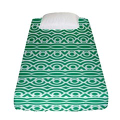 Pattern Green Fitted Sheet (single Size) by Mariart