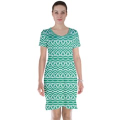 Pattern Green Short Sleeve Nightdress