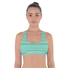 Pattern Green Cross Back Sports Bra