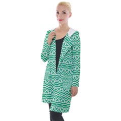 Pattern Green Hooded Pocket Cardigan