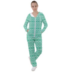 Pattern Green Women s Tracksuit