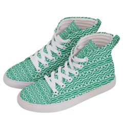 Pattern Green Women s Hi-top Skate Sneakers