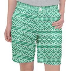 Pattern Green Pocket Shorts