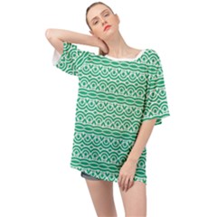 Pattern Green Oversized Chiffon Top by Mariart