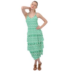 Pattern Green Layered Bottom Dress by Mariart