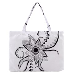 Elegant Decorative Abstract Flower Zipper Medium Tote Bag by FantasyWorld7