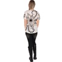 Elegant Decorative Abstract Flower Women s V-Neck Scrub Top View4