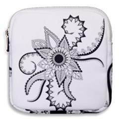 Elegant Decorative Abstract Flower Mini Square Pouch by FantasyWorld7