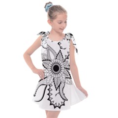 Elegant Decorative Abstract Flower Kids  Tie Up Tunic Dress by FantasyWorld7