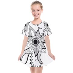 Elegant Decorative Abstract Flower Kids  Smock Dress by FantasyWorld7