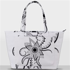 Elegant Decorative Abstract Flower Back Pocket Shoulder Bag  by FantasyWorld7