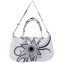 Elegant Decorative Abstract Flower Removal Strap Handbag by FantasyWorld7