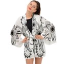 Elegant Decorative Abstract Flower Long Sleeve Kimono View1