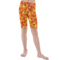 Background Triangle Circle Abstract Kids  Mid Length Swim Shorts