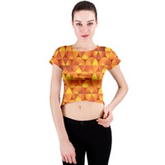 Background Triangle Circle Abstract Crew Neck Crop Top