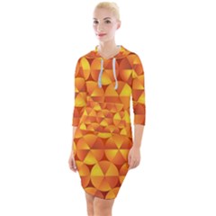 Background Triangle Circle Abstract Quarter Sleeve Hood Bodycon Dress