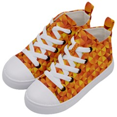 Background Triangle Circle Abstract Kids  Mid-top Canvas Sneakers