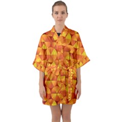 Background Triangle Circle Abstract Half Sleeve Satin Kimono  by HermanTelo