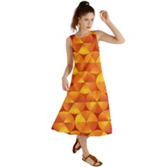 Background Triangle Circle Abstract Summer Maxi Dress