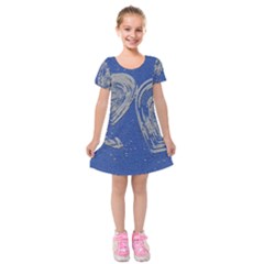 Heart Love Valentines Day Kids  Short Sleeve Velvet Dress