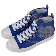 Heart Love Valentines Day Women s Mid-top Canvas Sneakers