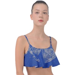 Heart Love Valentines Day Frill Bikini Top