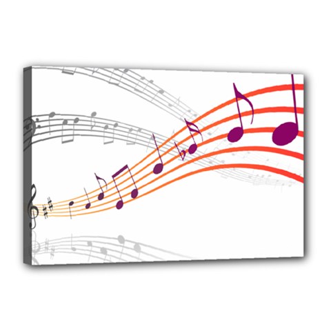 Music Notes Clef Sound Canvas 18  X 12  (stretched)