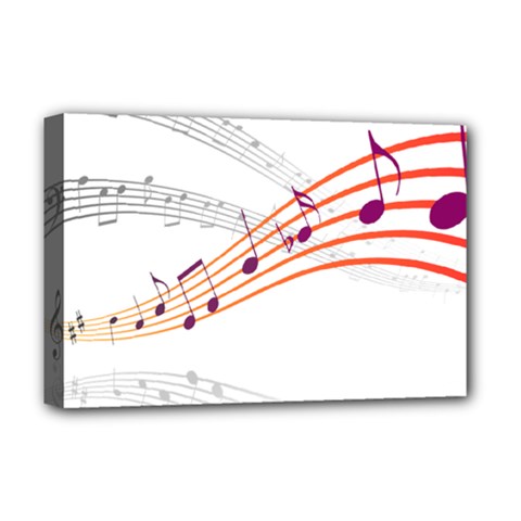 Music Notes Clef Sound Deluxe Canvas 18  X 12  (stretched)